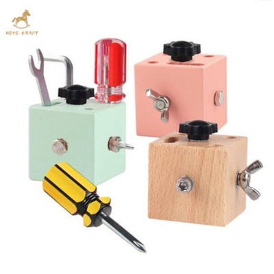 Hot Sale Multifunctional Montessori Teaching Aids Unlock Busy Block Tool Set Toys For Kids